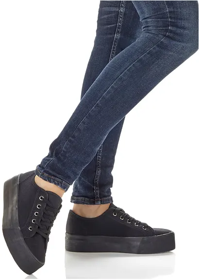 bonprix Schicker Plateausneaker von RAINBOW mit Schnürung - schwarz Preisnachlass