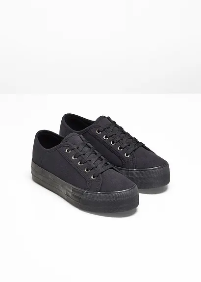 bonprix Schicker Plateausneaker von RAINBOW mit Schnürung - schwarz Preisnachlass
