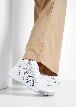 bonprix Winterlicher High top Sneaker mit auffälligen Details - weiß Black Friday