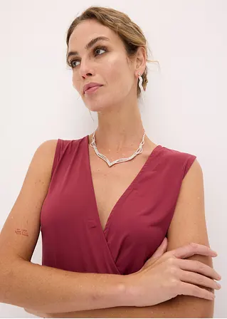 bonprix Kette + Ohrstecker mit Glitzersteinen - silberfarben Zeitlich begrenztes Angebot