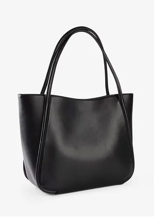 bonprix Modischer Shopper in Lederoptik - schwarz - Damen Bis zu 55% Rabatt