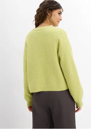 bonprix Verkürzte Strickjacke - grün - Damen 50% Rabatt für begrenzte Zeit