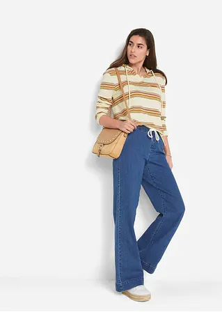 bonprix Weite Schlupfjeans mit Stretch und einem Bindegürtel Verkauf