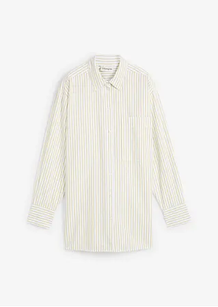 bonprix Oversized Bluse aus einem Bio-Baumwollstoff mit Webstruktur Preisnachlass