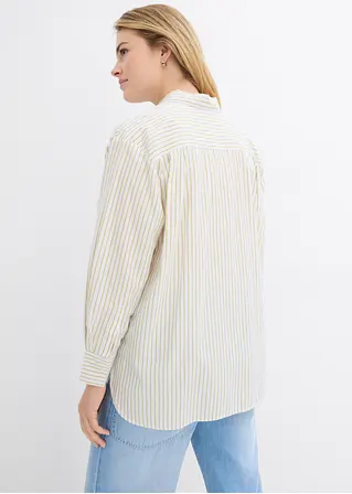 bonprix Oversized Bluse aus einem Bio-Baumwollstoff mit Webstruktur Preisnachlass