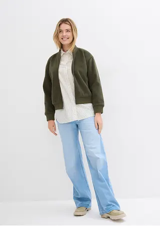 bonprix Oversized Bluse aus einem Bio-Baumwollstoff mit Webstruktur Preisnachlass