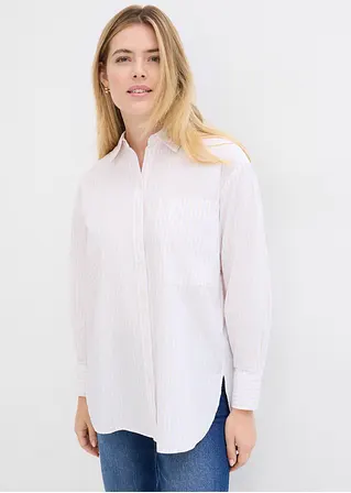bonprix Oversized Bluse aus einem Bio-Baumwollstoff mit Webstruktur Saisonschlussverkauf
