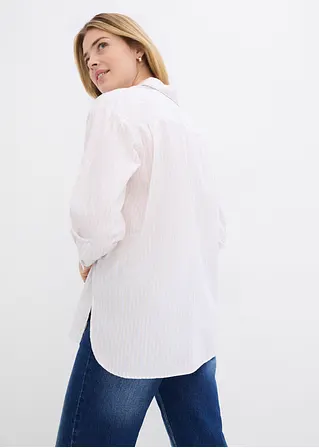 bonprix Oversized Bluse aus einem Bio-Baumwollstoff mit Webstruktur Saisonschlussverkauf