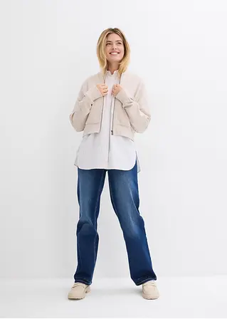 bonprix Oversized Bluse aus einem Bio-Baumwollstoff mit Webstruktur Saisonschlussverkauf