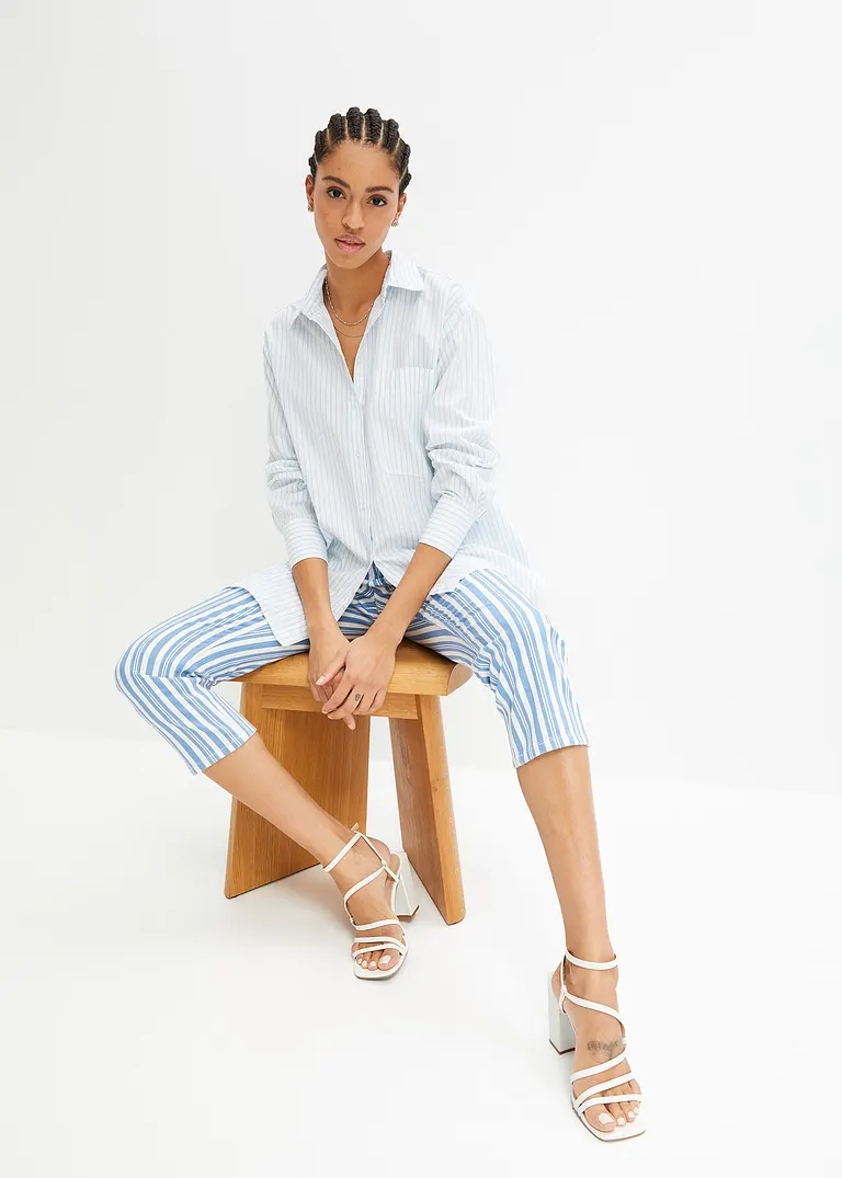 bonprix Oversized Bluse aus einem Bio-Baumwollstoff mit Webstruktur Black Friday