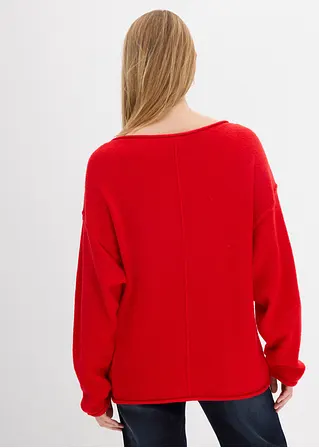 bonprix Lässiger Pullover mit weitem Ausschnitt - rot - Damen Osterangebot