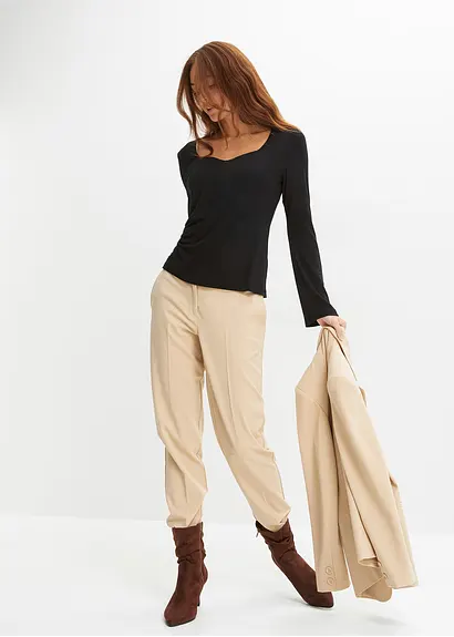 bonprix Elegante Hose mit Bügelfalte - beige - Damen Muttertagsangebot