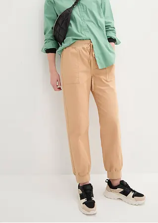 bonprix Twillhose mit Bequembund und aufgesetzten Taschen hinten - beige Saisonale Angebote