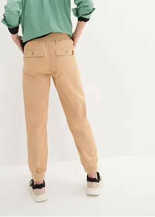 bonprix Twillhose mit Bequembund und aufgesetzten Taschen hinten - beige Saisonale Angebote
