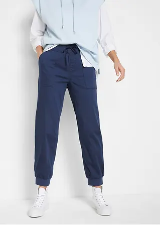 bonprix Twillhose mit Bequembund und aufgesetzten Taschen hinten - blau Räumungsverkauf