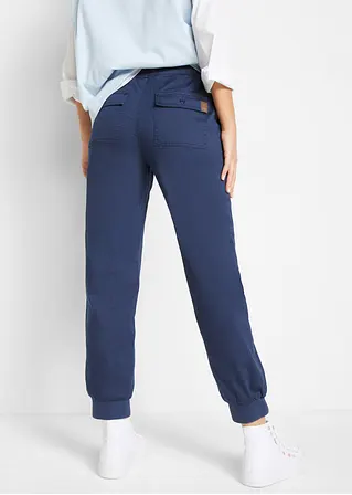 bonprix Twillhose mit Bequembund und aufgesetzten Taschen hinten - blau Räumungsverkauf