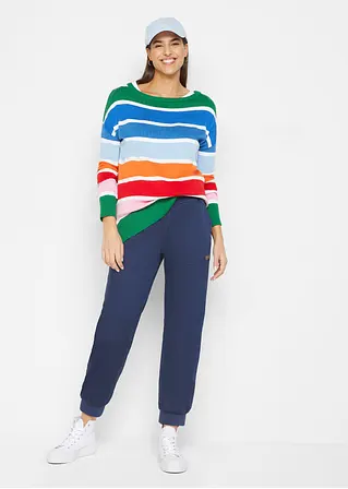 bonprix Twillhose mit Bequembund und aufgesetzten Taschen hinten - blau Räumungsverkauf