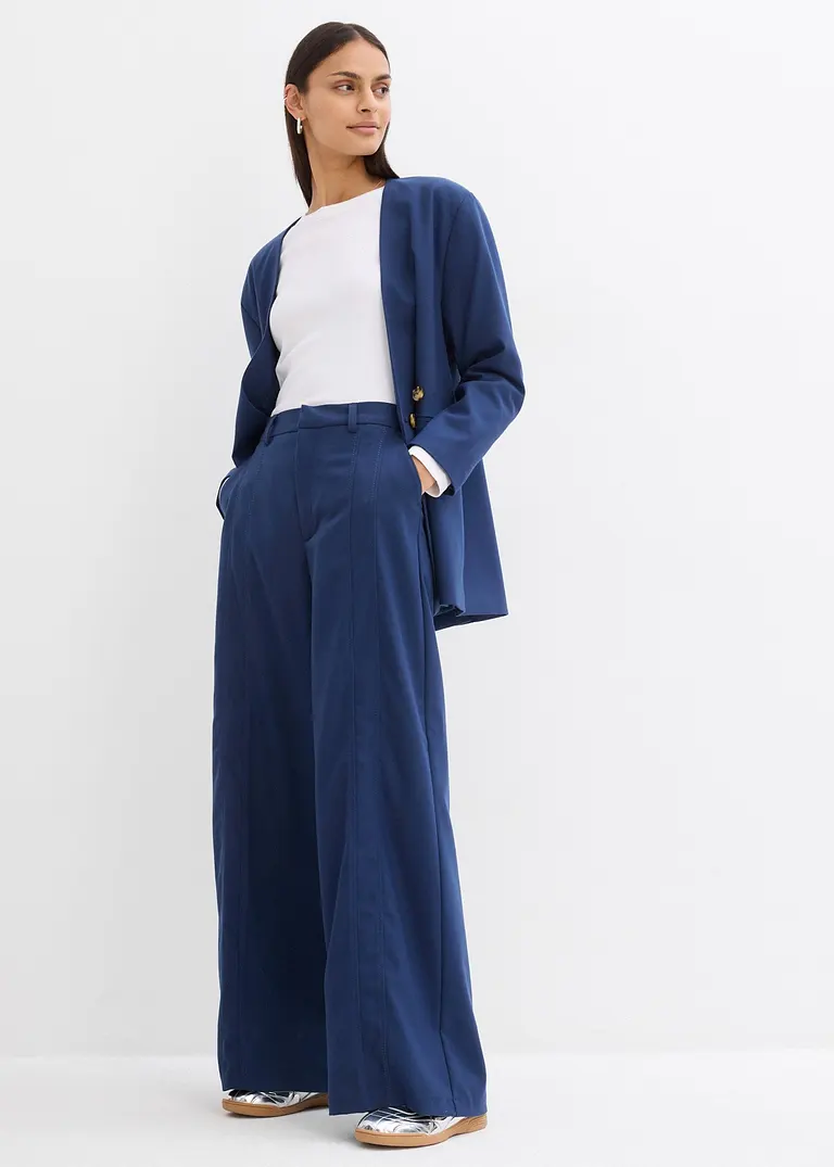 bonprix Oversize Blazer mit Taschen und Verschlussvarianten - blau Riesige Ersparnisse