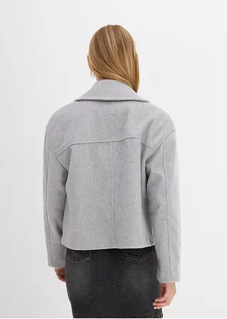 bonprix Kurze Cabanjacke mit breitem Revers - grau - Damen Letzte 3 Tage