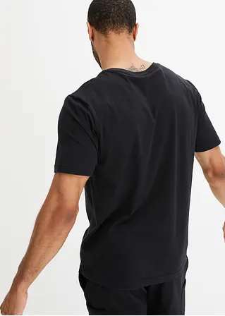 bonprix trendiges T-Shirt mit modernem Gitarren-Motiv vorne - schwarz Bis zu 60% Rabatt