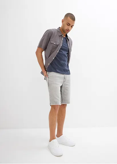 bonprix Kernige Bermuda aus bequemen Sweat-Denim - grau 2025