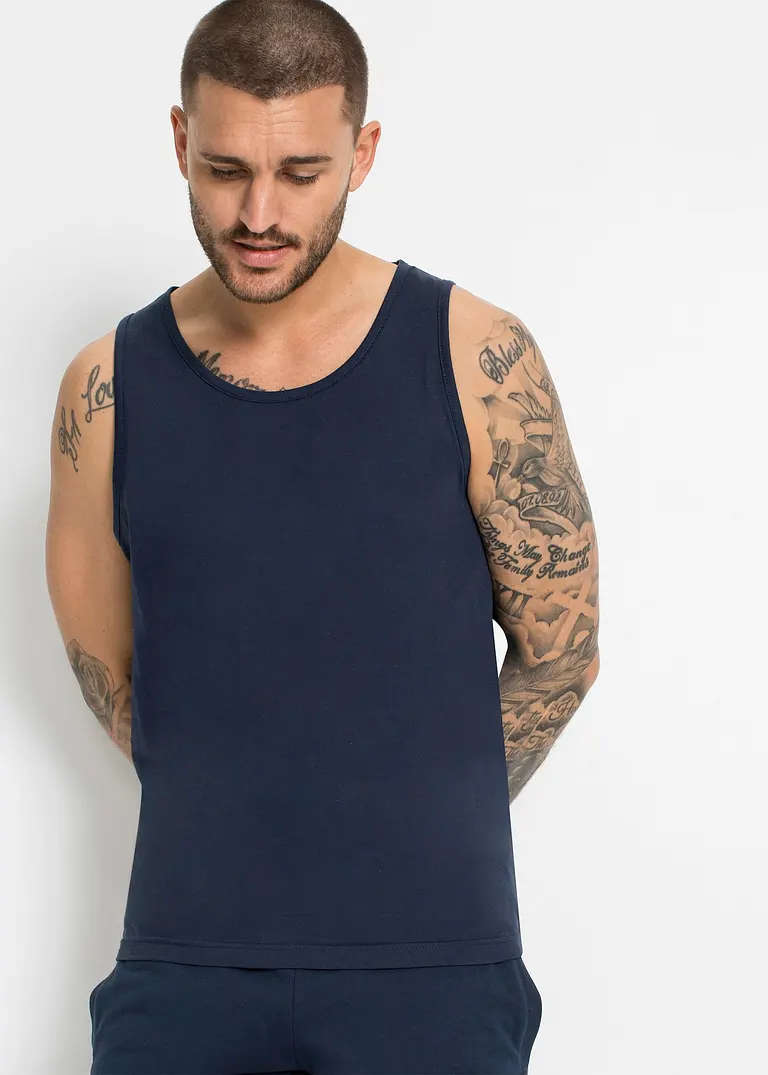 bonprix Basic Tanktops mit Rundhalsausschnitt lässt sich auch als Unterhemd tragen maschinenwaschbar Hotsell