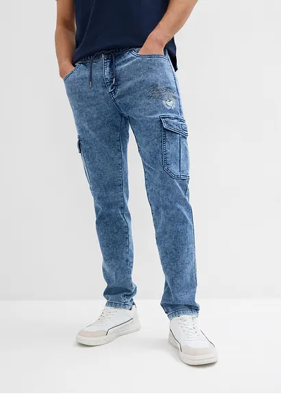 bonprix Modern geschnittene Sweat-Schlupfjeans mit Cargotaschen Blitzverkäufe