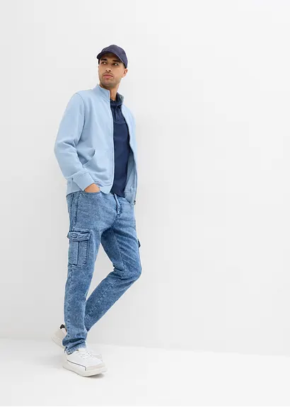 bonprix Modern geschnittene Sweat-Schlupfjeans mit Cargotaschen Blitzverkäufe