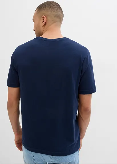 bonprix Kerniges T-Shirt aus reiner Baumwolle - blau - Herren Begrenztes Angebot