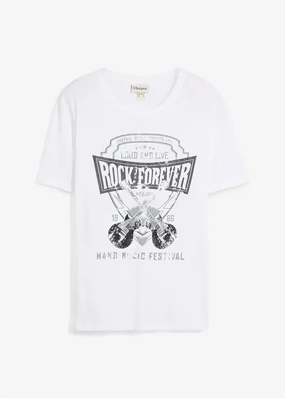 bonprix Kerniges T-Shirt aus reiner Baumwolle - weiß - Herren Online Shopping