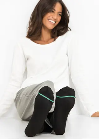 bonprix Herren Socken (5er Pack) mit Kontraststreifen - schwarz Kauf eins, bekomm eins gratis