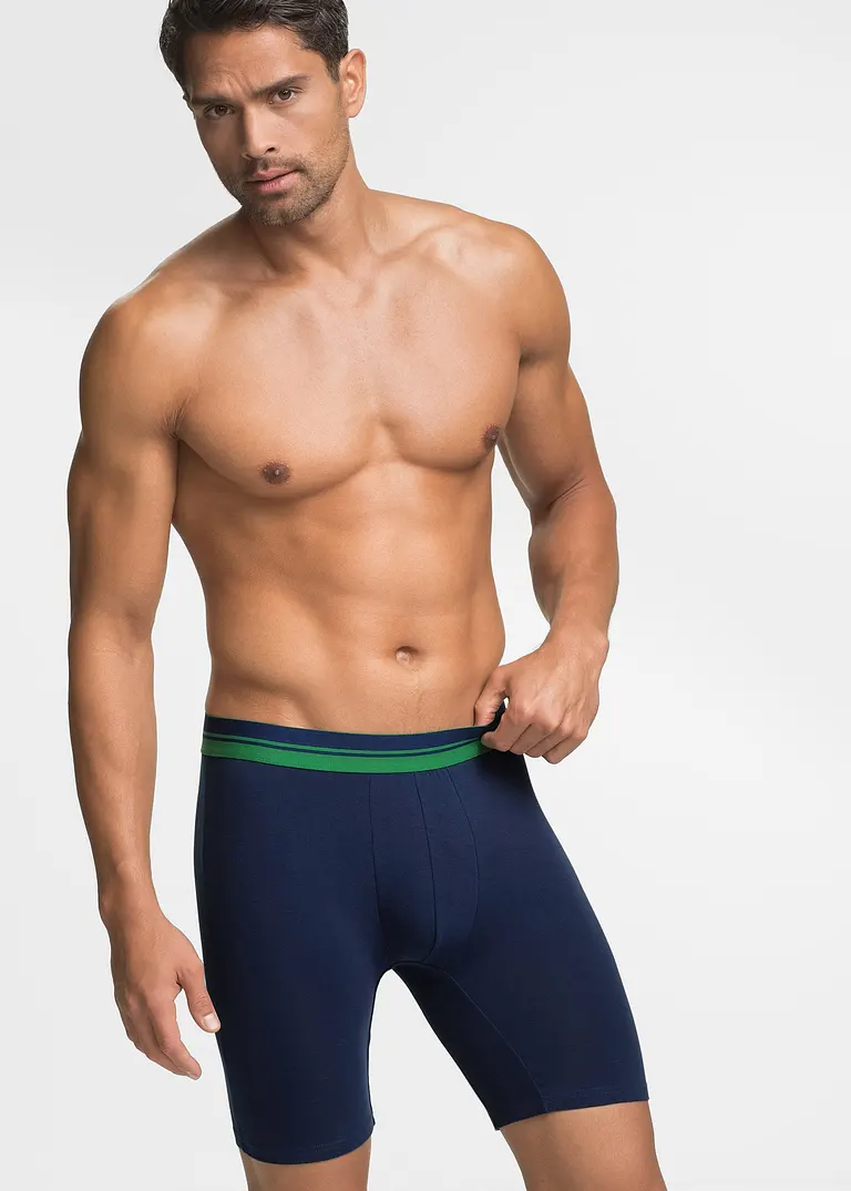 bonprix Bequeme Boxershorts in figurnaher Passform mit langem Bein und einem gestreiftem elastischen Bund Rabatte dieses Monats