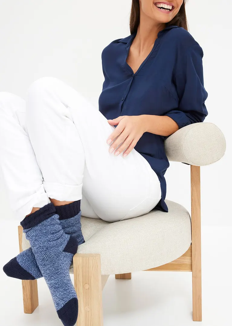 bonprix Schlichte Thermo Socken mit weichem Innenfrotee - Damen 2025