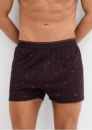 bonprix Lockere Jersey Boxershorts im 3er Pack - schwarz/rot Günstiger Verkauf