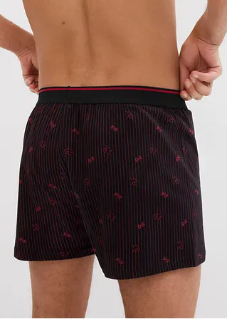bonprix Lockere Jersey Boxershorts im 3er Pack - schwarz/rot Günstiger Verkauf