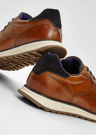 bonprix Eleganter Bugatti Sneaker aus Leder - braun - Herren Räumungsverkauf