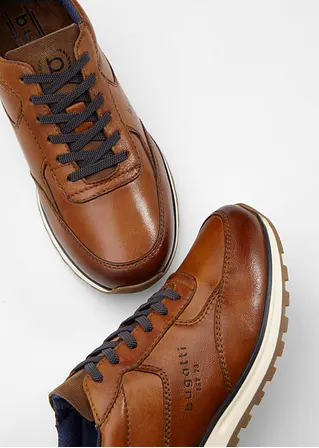 bonprix Eleganter Bugatti Sneaker aus Leder - braun - Herren Räumungsverkauf