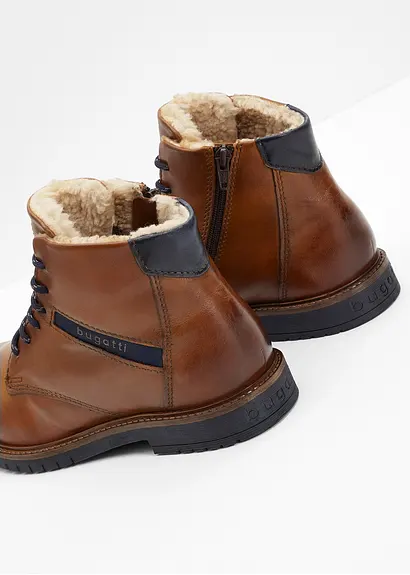bonprix Warm gefütterte Schnür Stiefelette von Bugatti - braun Kauf eins, bekomm eins gratis