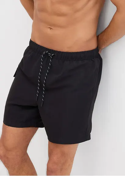 bonprix Modische Badeshorts mit seitlicher Tasche - schwarz Nur für heute