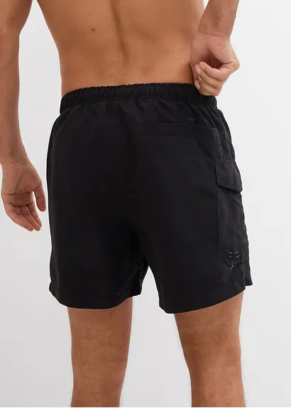 bonprix Modische Badeshorts mit seitlicher Tasche - schwarz Nur für heute