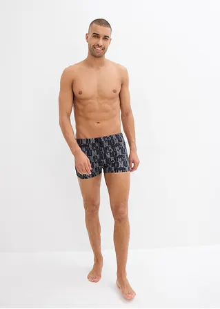 bonprix Modische Badehose mit trendigem Druck - schwarz Sonderangebot der Fabrik
