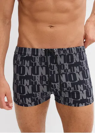 bonprix Modische Badehose mit trendigem Druck - schwarz Sonderangebot der Fabrik