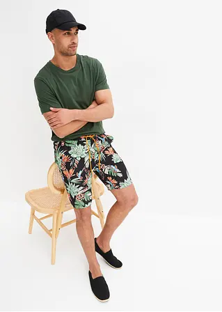 bonprix trendige Strand-Bermuda mit angesagtem Allover-Motiv - schwarz Riesige Rabatte