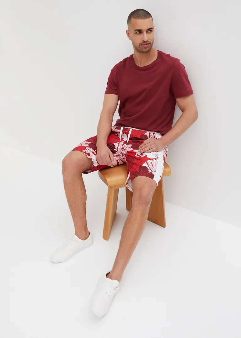 bonprix Sommerlich bedruckte Strand-Bermuda - rot - Herren Clearance-Verkauf