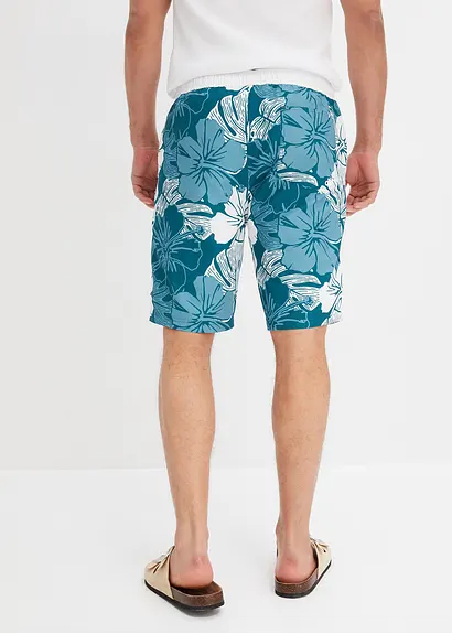 bonprix Sommerlich bedruckte Strand-Bermuda - petrol - Herren Kostenloser Versand international