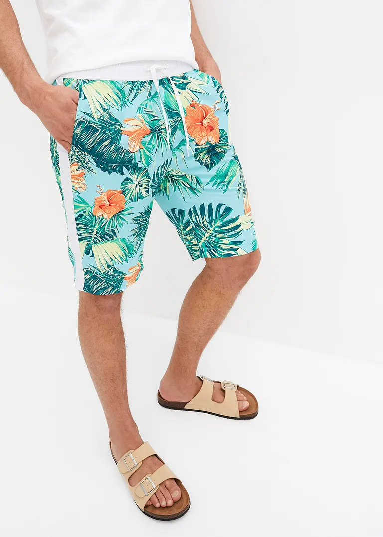 bonprix trendige Strandbermuda mit Allover-Druck - blau Fabrikladen
