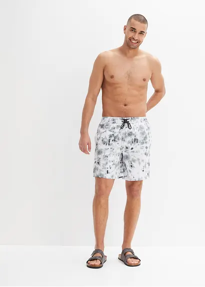 bonprix Schöne Badeshorts mit modischem Print - schwarz Im Verkauf