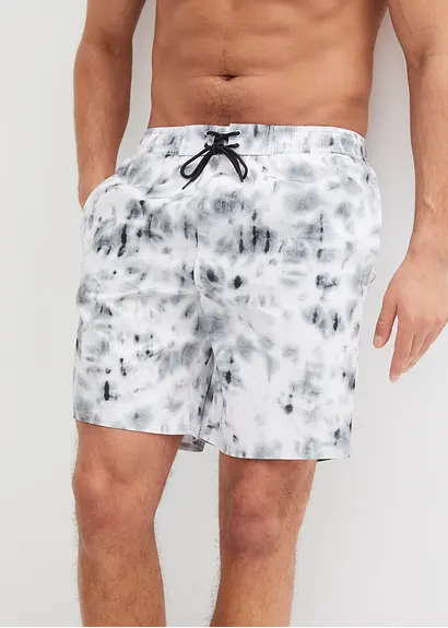 bonprix Schöne Badeshorts mit modischem Print - schwarz Im Verkauf