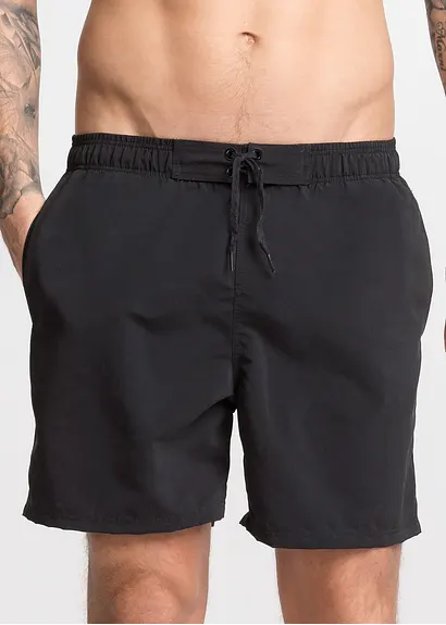 bonprix Sportive Badeshorts in unifarbenem Design - schwarz 50% Rabatt für begrenzte Zeit