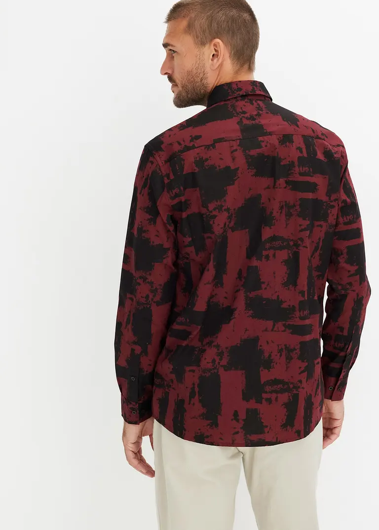 bonprix Modisch kariertes Langarmhemd - rot - Herren Black Friday